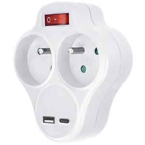 Rozbočka s USB a+c nabíječkou 2x10A s vypínačem obraz