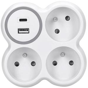 Rozbočka 3x15A USB A+C nabíječka s vypínačem obraz