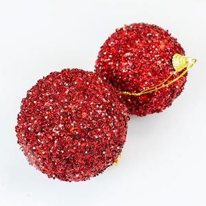 Lesklé koule 7cm (2 ks) – červené obraz