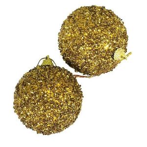 Lesklé koule 7cm (2 ks) – zlaté obraz
