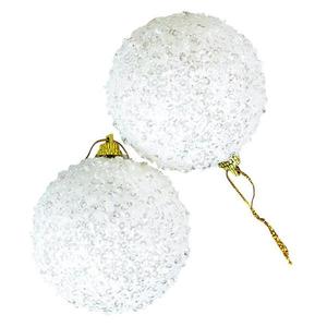 Lesklé koule 7cm (2 ks) – bílé obraz