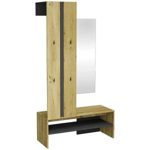 Předsíňová stěna Lunari černá/artisan obraz