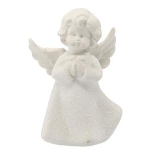 Bílá figurka anděla 11 cm -mix obraz