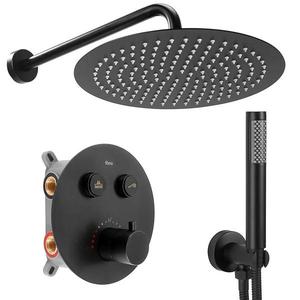 Sprchový set podomítkový s termostatem LUNGO černá + BOX obraz