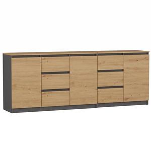 Komoda Costa 1d3s 2d3s antracit/artisan obraz