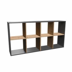 Regál Malax 2x4 antracit/artisan obraz