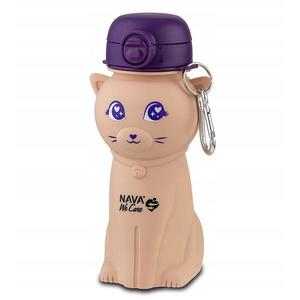 Silikonová láhev na vodu "WE CARE", růžová kočka 500 ml obraz