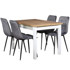 Jídelní set Fred 1+4 120x80 artisan/bílá W168 popelavě šedá obraz