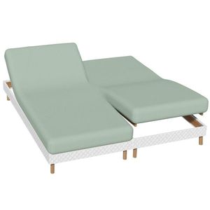 Jednobarevné napínací prostěradlo na polohovací postel, flanel, hloubka rohů 26 cm obraz