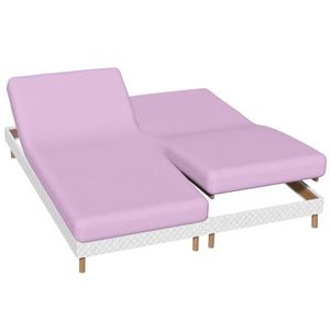 Jednobarevné napínací prostěradlo na polohovací postel, flanel, hloubka rohů 26 cm obraz