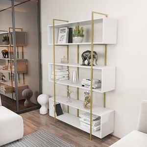 Knihovna Bruti - White, Gold obraz