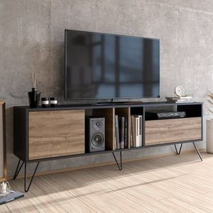 TV stolek Mistico (180) - Walnut, Black obraz