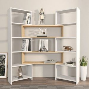 Knihovna Poyraz - White, Oak obraz
