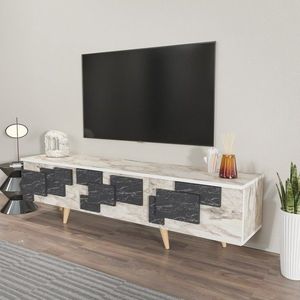TV stolek 3 D - White, Marble obraz