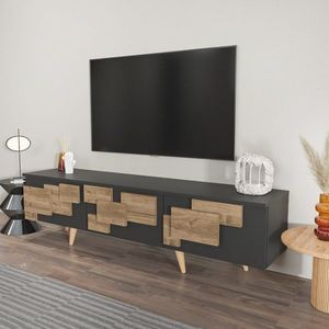 TV stolek 3 D - Anthracite, Walnut obraz