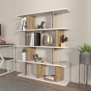 Knihovna Grace - White, Walnut obraz
