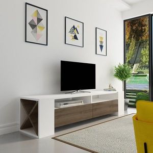 TV stolek Sosruko - White, Walnut obraz