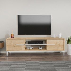 TV stolek Eslem - Oak, White obraz