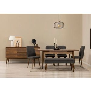 Set s rozkládacím stolem, židlemi a konzolou (7 kusů) Vina 03 1053 - Walnut, Anthracite obraz