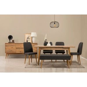 Set s rozkládacím stolem, židlemi a konzolou (7 kusů) Vina 03 1053 - Atlantic Pine, Anthracite obraz