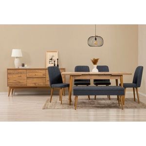 Set s rozkládacím stolem, židlemi a konzolou (7 kusů) Vina 03 1048 - Atlantic Pine, Dark Blue obraz