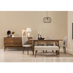 Set s rozkládacím stolem, židlemi a konzolou (7 kusů) Vina 03 1005 - Walnut, Cream obraz