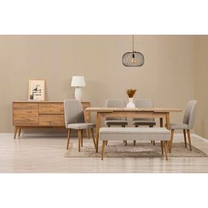 Set s rozkládacím stolem, židlemi a konzolou (7 kusů) Vina 03 1005 - Atlantic Pine, Cream obraz