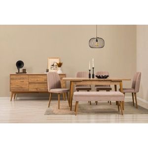 Set s rozkládacím stolem, židlemi a konzolou (7 kusů) Vina 03 0900 - Atlantic Pine, Stone obraz