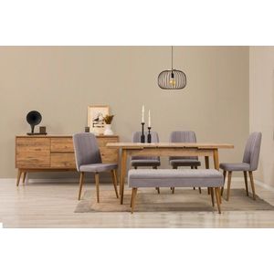 Set s rozkládacím stolem, židlemi a konzolou (7 kusů) Vina 03 0701 - Atlantic Pine, Grey obraz