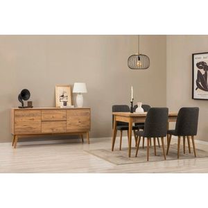 Set s rozkládacím stolem, židlemi a konzolou (6 kusů) Vina 01 1053 - Atlantic Pine, Anthracite obraz