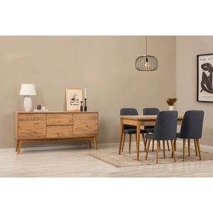 Set s rozkládacím stolem, židlemi a konzolou (6 kusů) Vina 01 1048 - Atlantic Pine, Dark Blue obraz