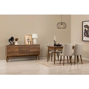 Set s rozkládacím stolem, židlemi a konzolou (6 kusů) Vina 01 1005 - Walnut, Cream obraz