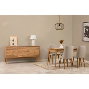 Set s rozkládacím stolem, židlemi a konzolou (6 kusů) Vina 01 1005 - Atlantic Pine, Cream obraz