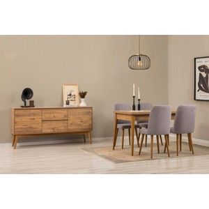 Set s rozkládacím stolem, židlemi a konzolou (6 kusů) Vina 01 0701 - Atlantic Pine, Grey obraz