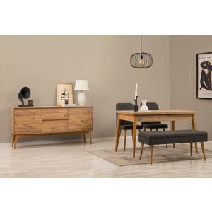 Set s rozkládacím stolem, židlemi a konzolou (5 kusů) Vina 02 1053 - Atlantic Pine, Anthracite obraz