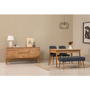 Set s rozkládacím stolem, židlemi a konzolou (5 kusů) Vina 02 1048 - Atlantic Pine, Dark Blue obraz