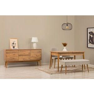 Set s rozkládacím stolem, židlemi a konzolou (5 kusů) Vina 02 1005 - Atlantic Pine, Cream obraz