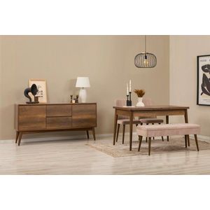Set s rozkládacím stolem, židlemi a konzolou (5 kusů) Vina 02 0900 - Walnut, Stone obraz