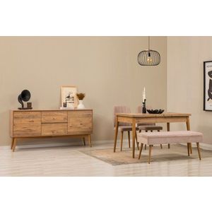 Set s rozkládacím stolem, židlemi a konzolou (5 kusů) Vina 02 0900 - Atlantic Pine, Stone obraz