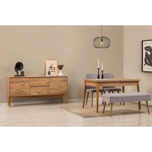 Set s rozkládacím stolem, židlemi a konzolou (5 kusů) Vina 02 0701 - Atlantic Pine, Grey obraz