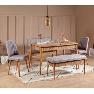 Jídelní set s rozkládacím stolem a židlemi (5 kusů) Vina Atlantic Soho Grey obraz