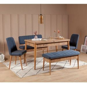 Jídelní set s rozkládacím stolem a židlemi (5 kusů) Vina Atlantic Dark Blue obraz