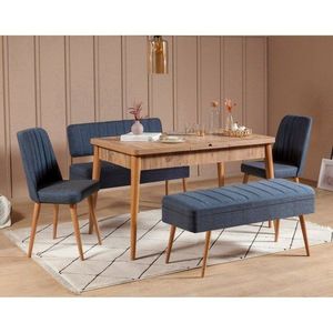 Jídelní set s rozkládacím stolem a židlemi (5 kusů) Vina 1048 - 4 - Atlantic, Dark Blue obraz