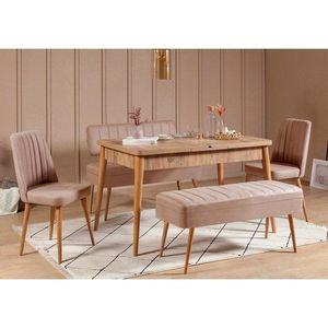 Jídelní set s rozkládacím stolem a židlemi (5 kusů) Vina 0900 - 4 - Atlantic, Stone obraz