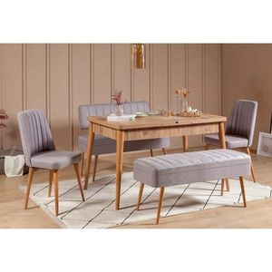 Jídelní set s rozkládacím stolem a židlemi (5 kusů) Vina 0701 - 4 - Atlantic, Grey obraz