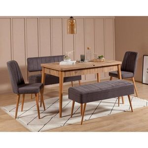 Jídelní set s rozkládacím stolem a židlemi (5 kusů) Vina 0701 - 4 - Anthracite, Atlantic obraz