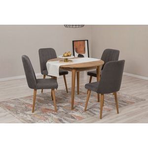 Jídelní set s rozkládacím stolem a židlemi (5 kusů) Vina 1501 - Atlantic Pine, Anthracite obraz