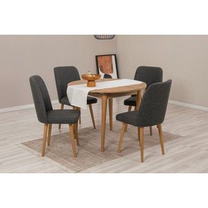 Jídelní set s rozkládacím stolem a židlemi (5 kusů) Vina 1053 - Atlantic Pine, Anthracite obraz