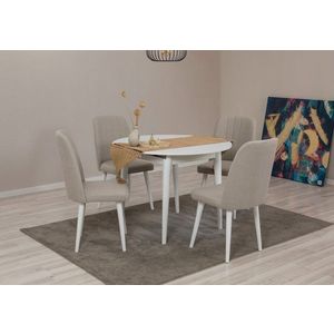 Jídelní set s rozkládacím stolem a židlemi (5 kusů) Vina 1005 5 - White, Cream obraz