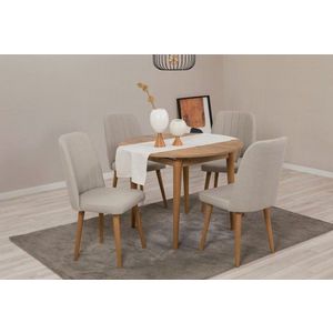 Jídelní set s rozkládacím stolem a židlemi (5 kusů) Vina 1005 - Atlantic Pine, Cream obraz